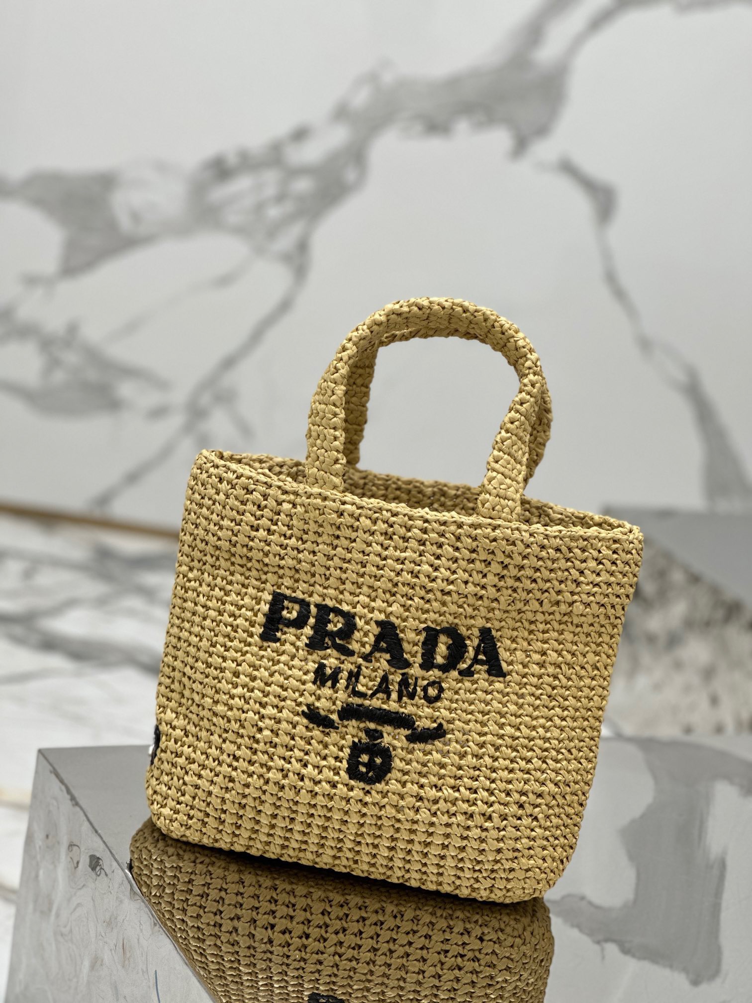 Prada 1BG422 Small crochet tote Bag Size 24*24*8cm