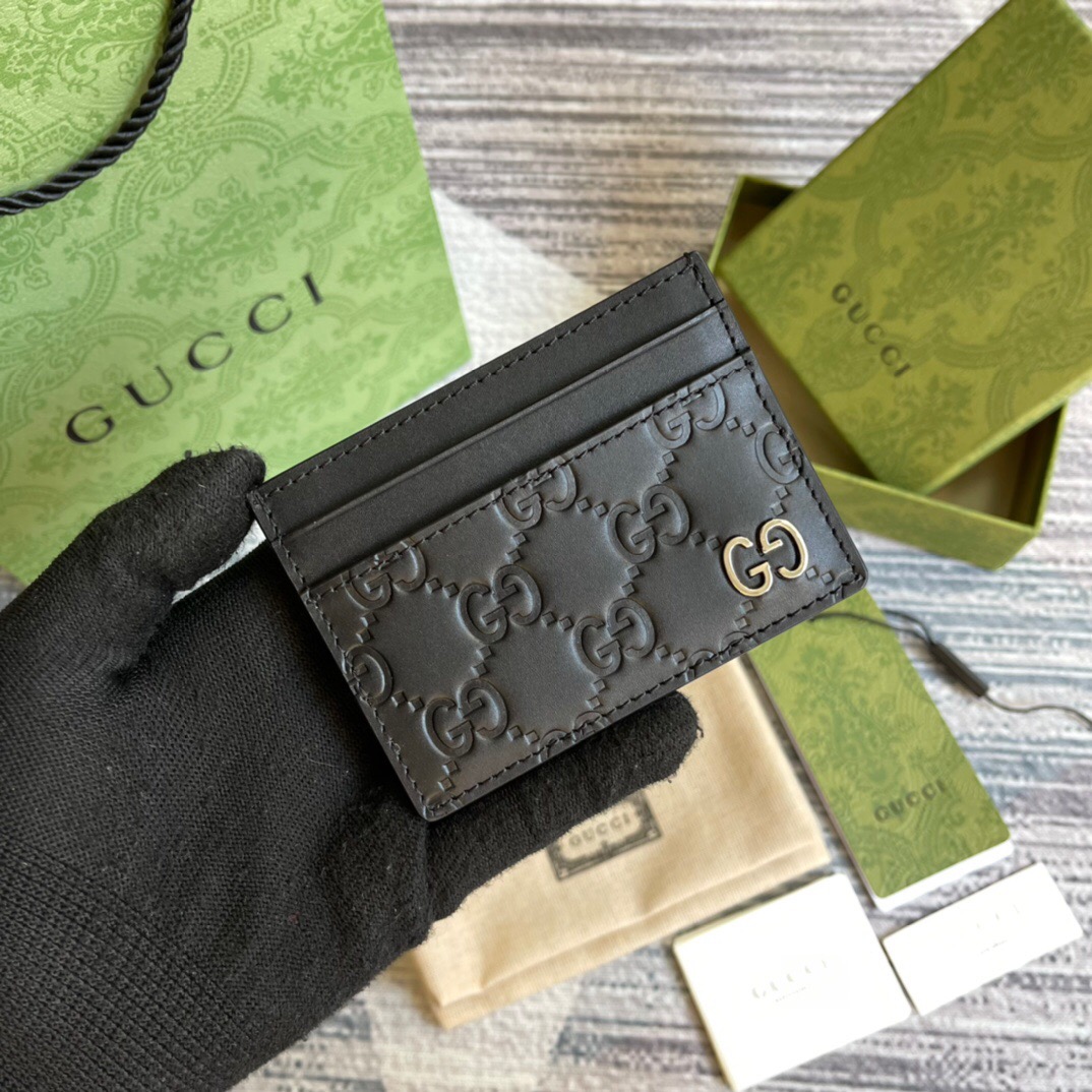 Gucci GG Gucci Signature card case Size 10*7cm Style: 473927