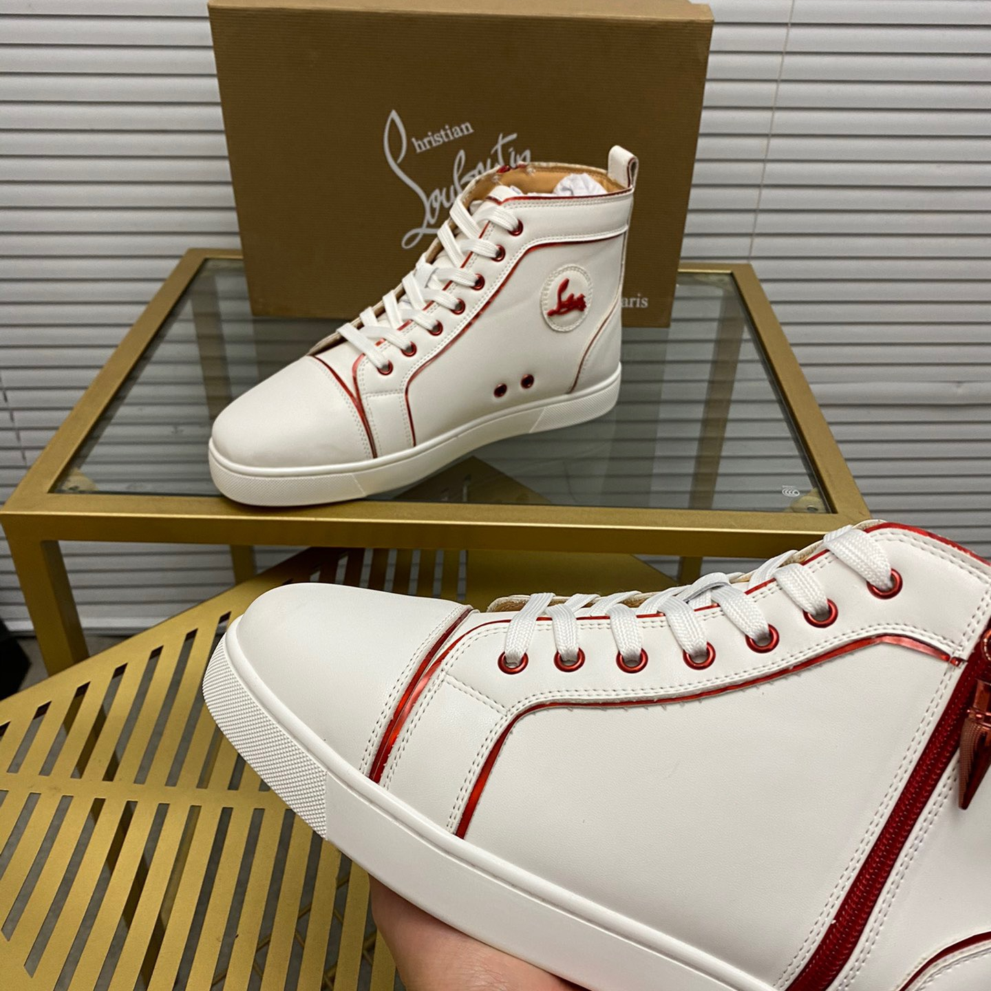 Christian Louboutin Louis the Lips High-Top Sneaker Size 36-46