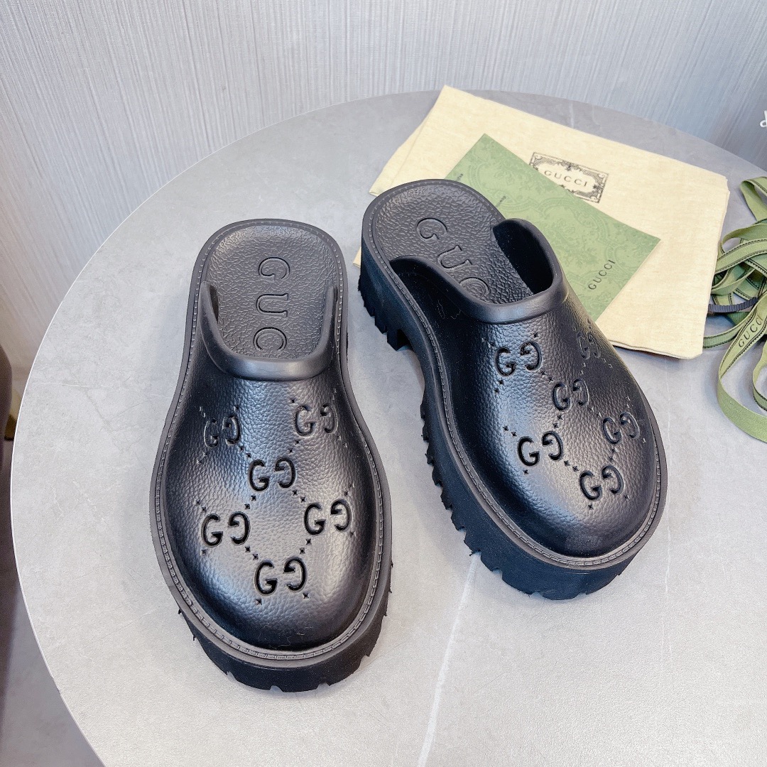 Gucci Slip on Sandal Slippers Size 36-45 Black/White