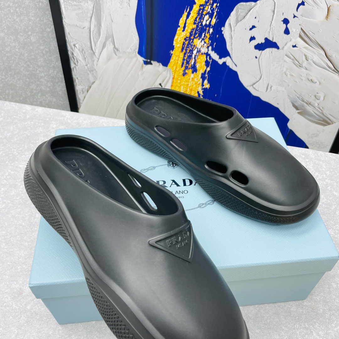 Prada Foam Rubber Slippers Size 35-45 Black/White