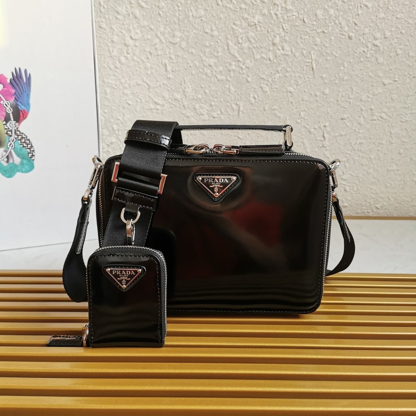 Prada 2VH069 Brique Leather Bags for Men Size 22*16*6cm