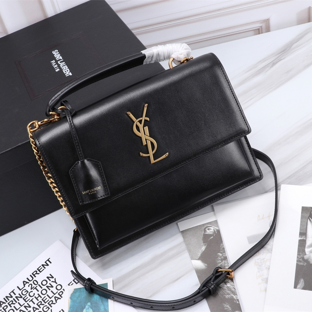 YSL Medium Sunset Women Shoulder Bags Size 25*18*5cm