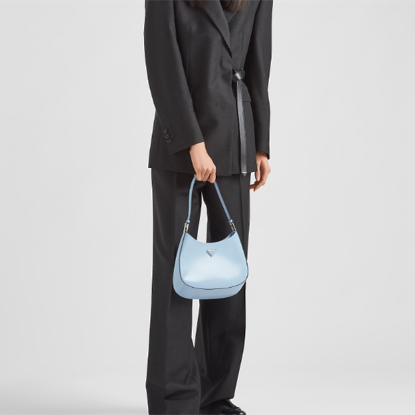Prada 1BC499 Cleo Brushed Leather Shoulder Bags Size 27*22*6cm