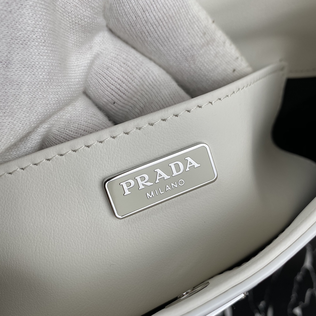 Prada 1BC499 Cleo Brushed Leather Shoulder Bags Size 27*22*6cm