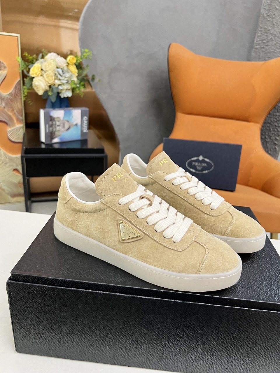 Prada Lane Deer Leather Sneakers Size 36-45