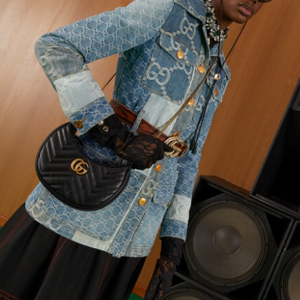 Gucci GG Marmont Half-moon-shaped Bags for Women Size 21*11*5cm