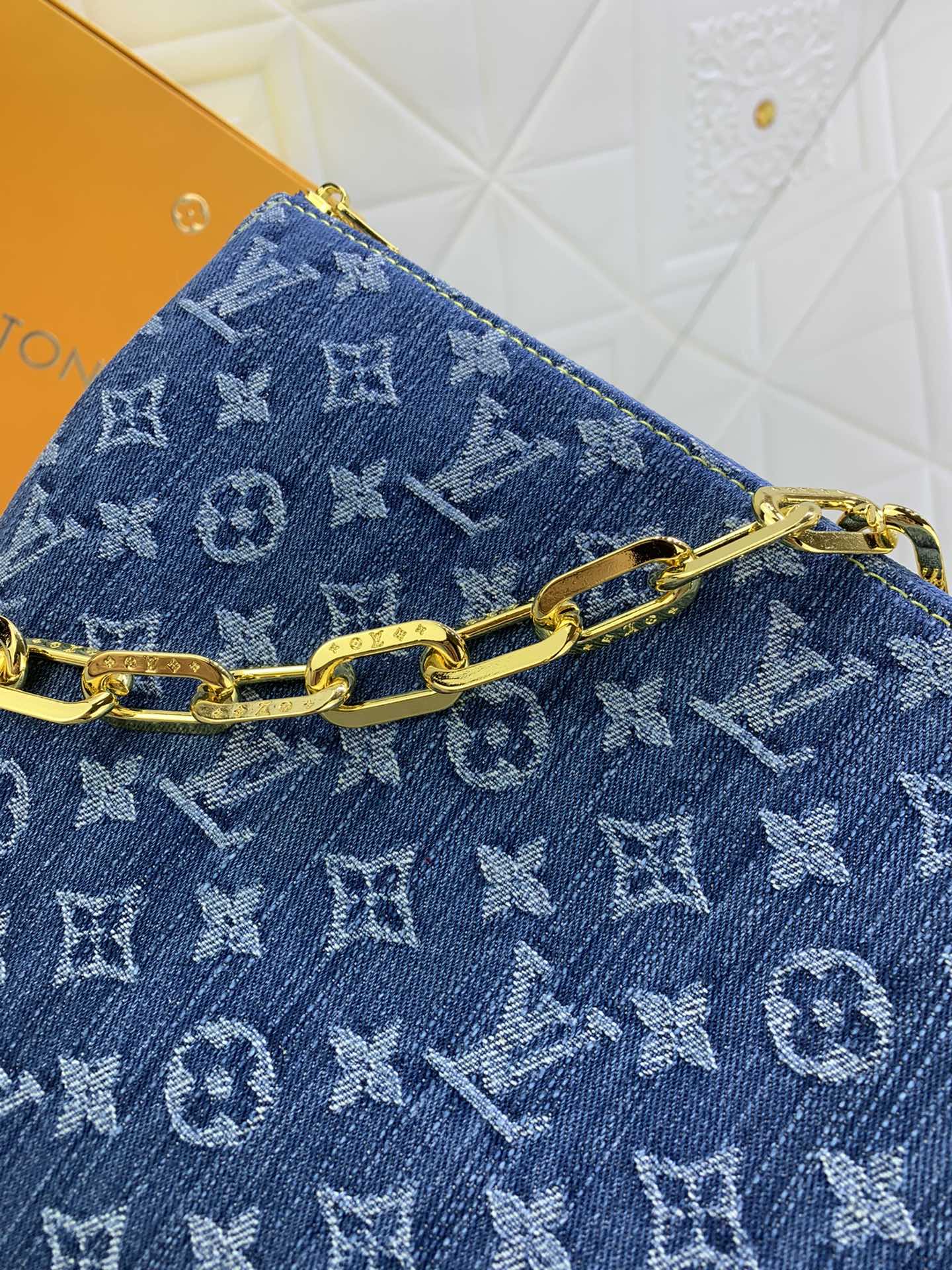 Louis Vuitton Monogram Coussin Denim Cowboy Shoulder Bags Size 34*24*12cm