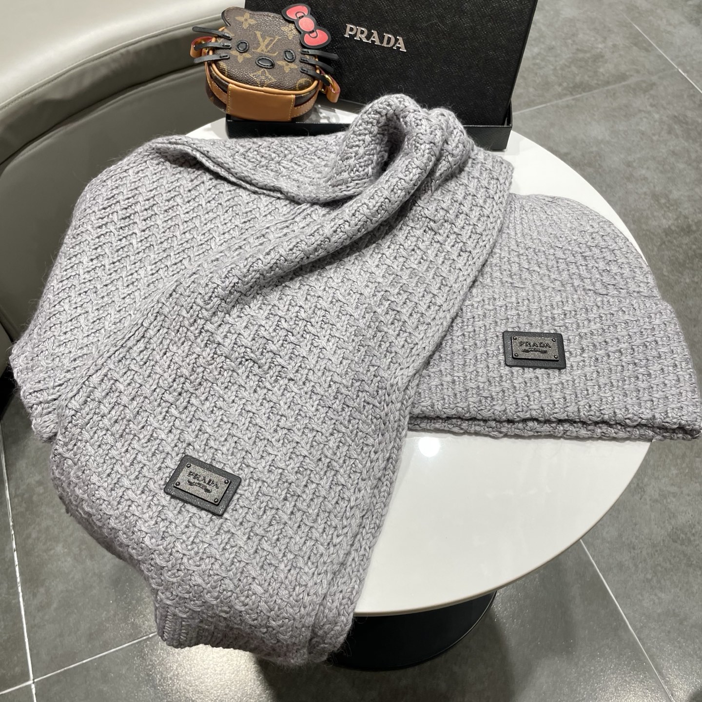 Prada Knitted Hat+Scarf