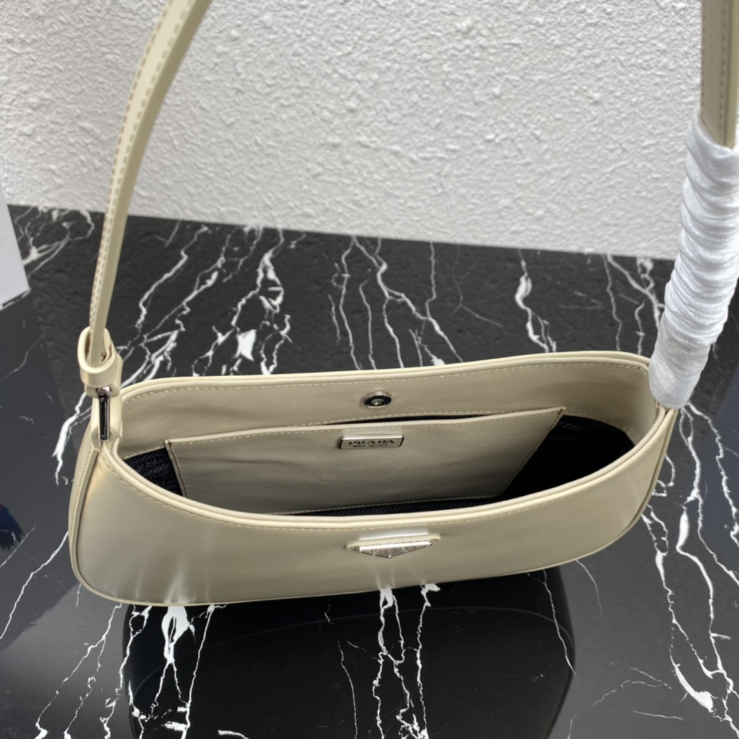 Prada 1BC499 Cleo Brushed Leather Shoulder Bags Size 27*22*6cm