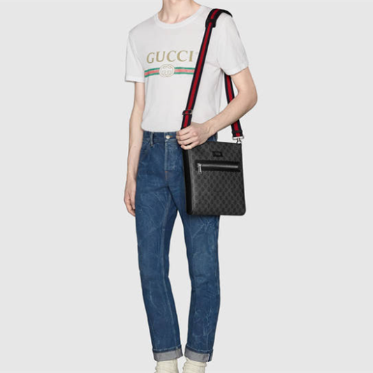 Gucci GG Supreme Black Messenger Bags for Men 2-Size