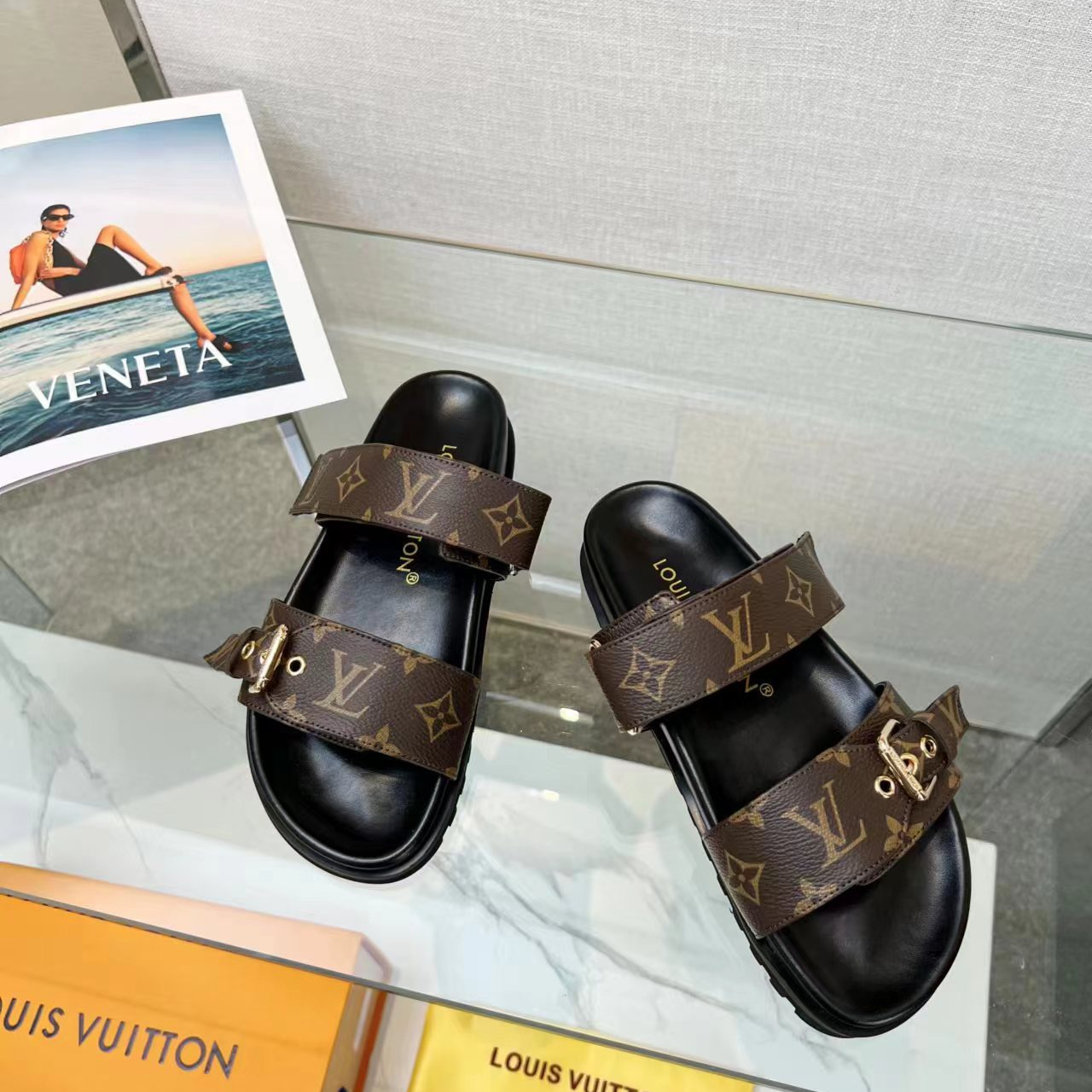 Louis Vuitton Bom Dia Flat Comfort Slippers Size 36-41 3-Color