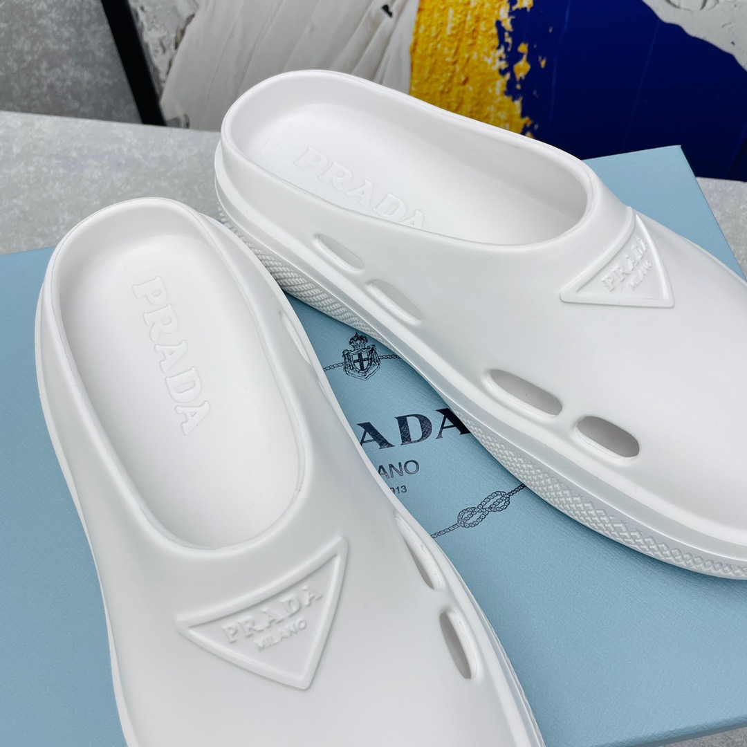 Prada Foam Rubber Slippers Size 35-45 Black/White