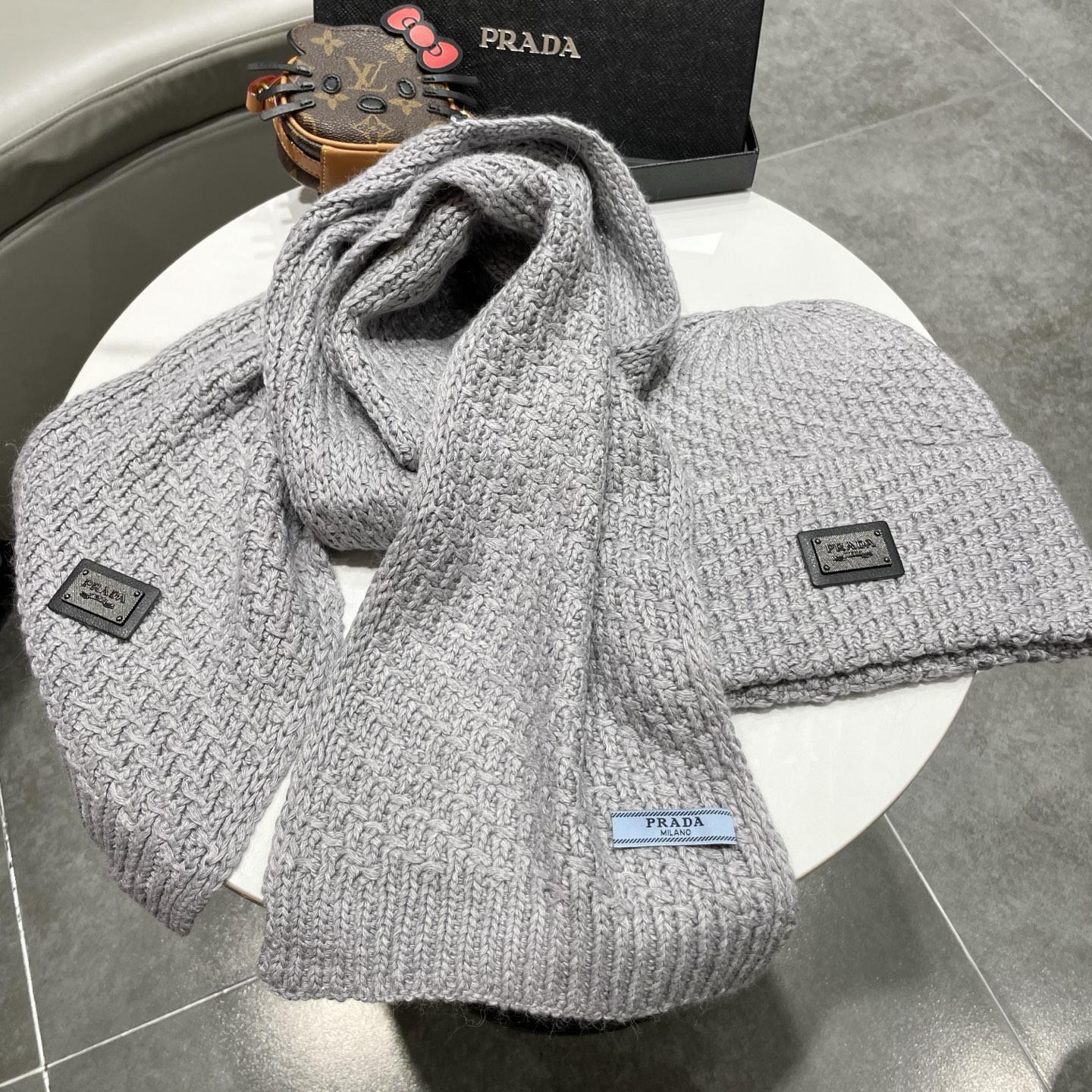 Prada Knitted Hat+Scarf