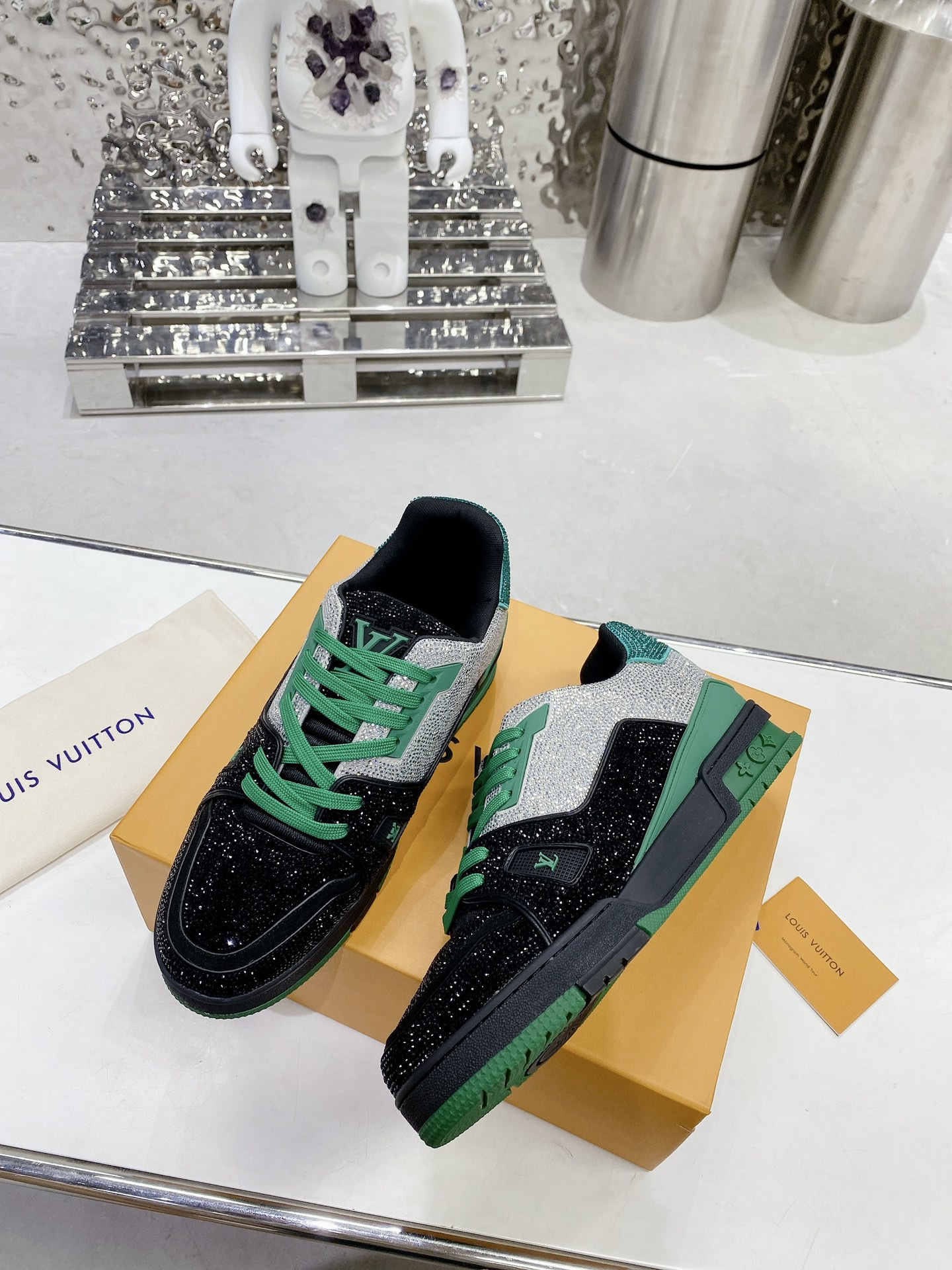 Louis Vuitton LV Trainer Diamond Sneaker Size 36-46