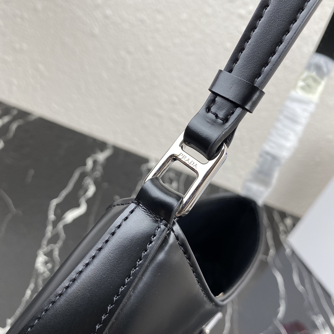 Prada 1BC499 Cleo Brushed Leather Shoulder Bags Size 27*22*6cm