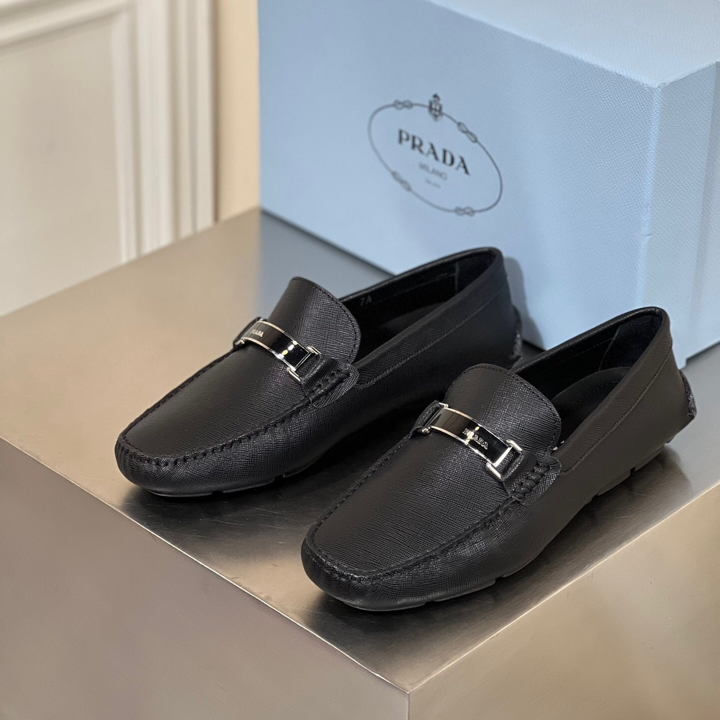 Prada Saffiano Leather Driver Loafers Size 39-45   5-Style