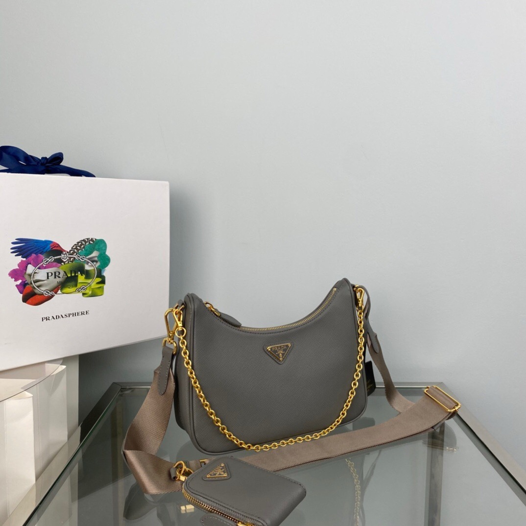 Prada 1BH204 Redition 2005 Women Bags Leather 22*18*6cm