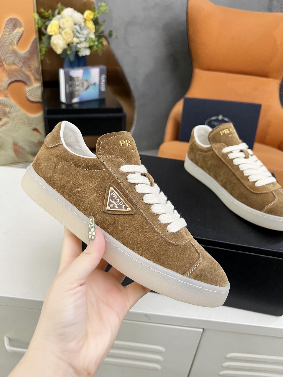 Prada Lane Deer Leather Sneakers Size 36-45
