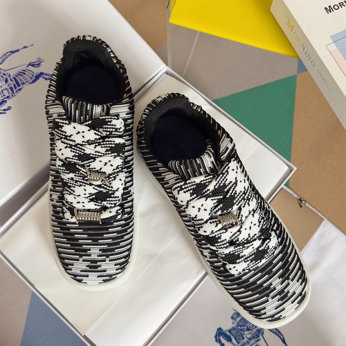 Burberry 2024 New Check Knit Box Sneaker Size 36-45