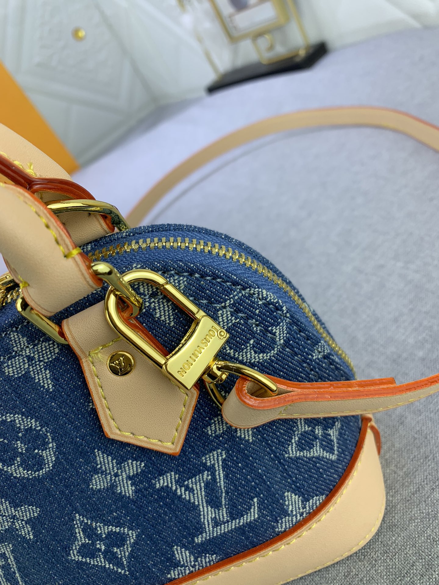 Louis Vuitton M82717 Alma Nano Denim Cowboy Shoulder Bags Size 18*12*8cm