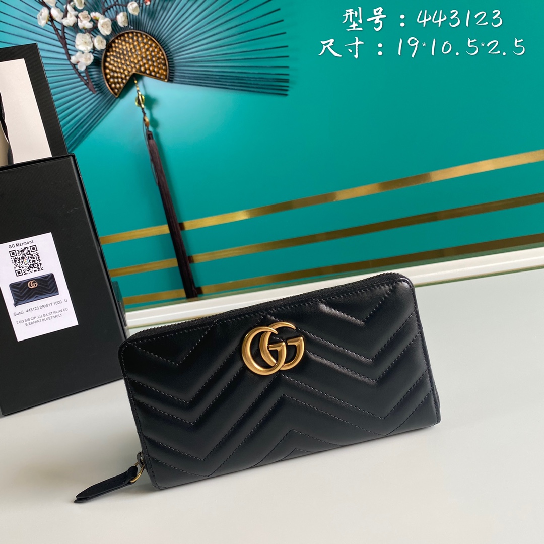 Gucci GG Marmont Women Mens Wallet Purse 19*10.5*2.5cm
