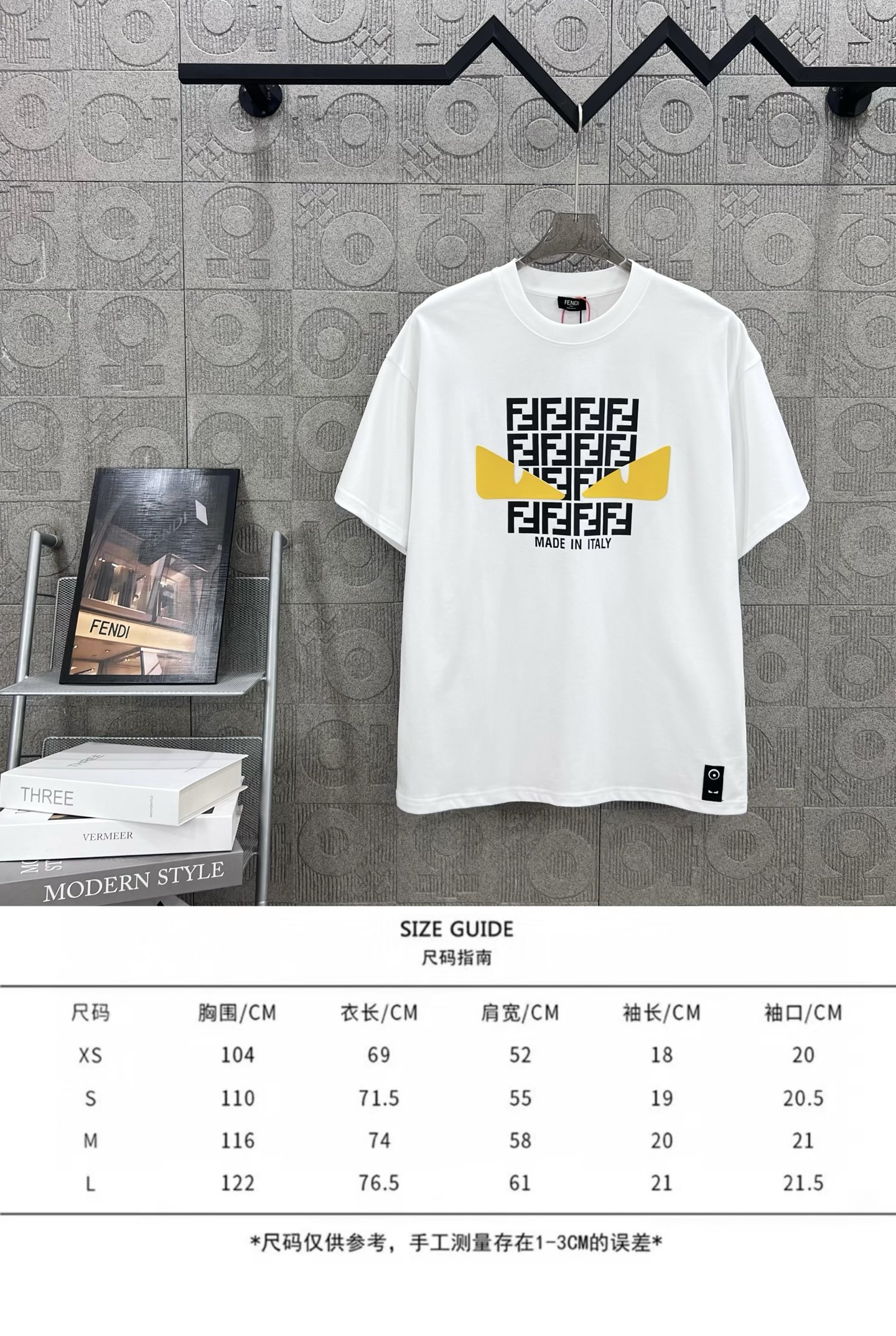 Fendi T Shirt Demon Eye Logo Size XS-L