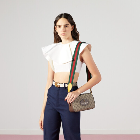 Gucci Neo Vintage GG Supreme Messenger Bags for Men Size 24*14.5*7cm