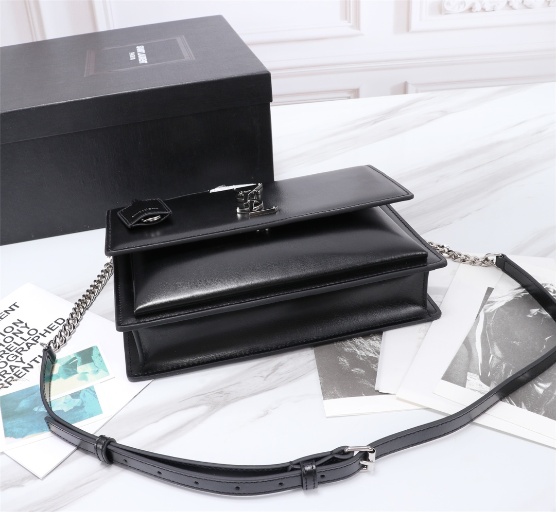 YSL Medium Sunset Women Shoulder Bags Size 25*18*5cm