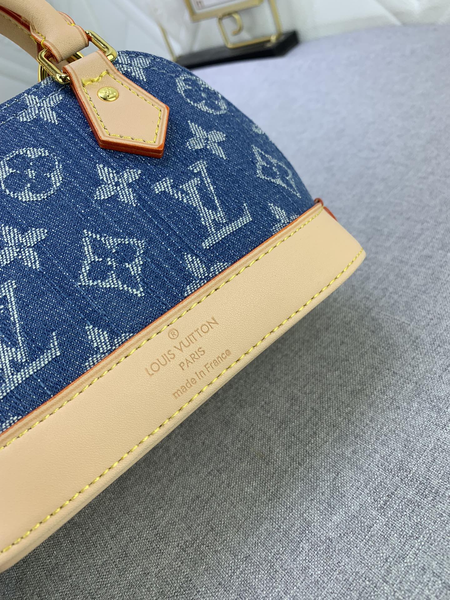 Louis Vuitton M82717 Alma Nano Denim Cowboy Shoulder Bags Size 18*12*8cm