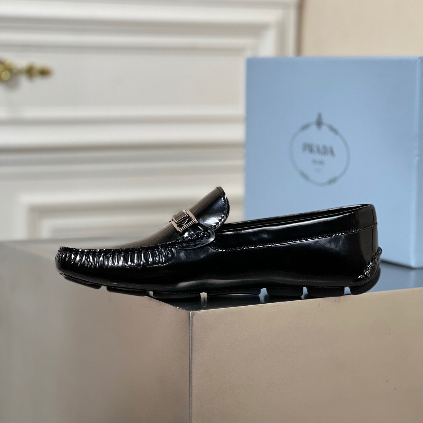 Prada Saffiano Leather Driver Loafers Size 39-45   5-Style