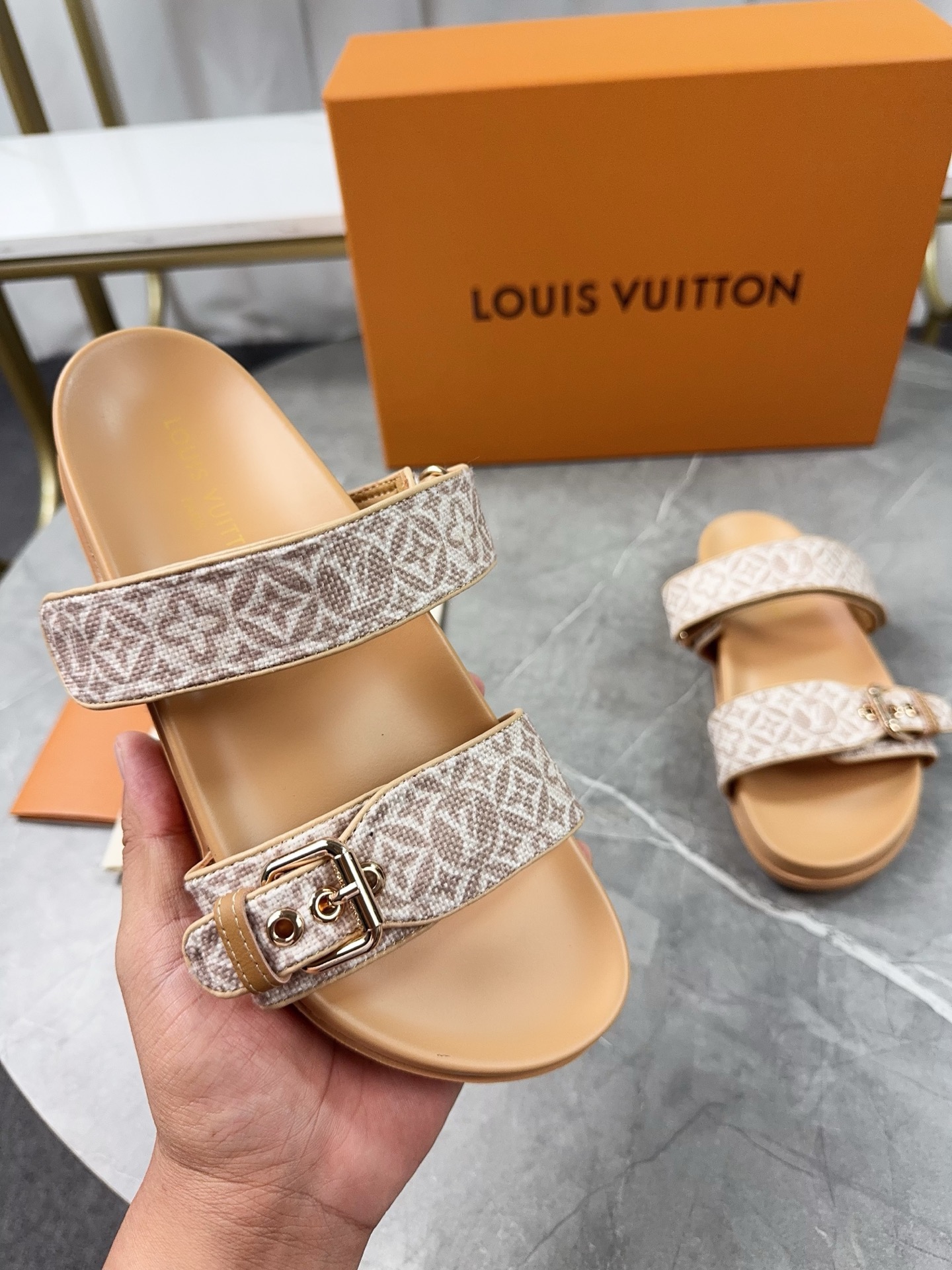 Louis Vuitton Pool Pillow Flat Comfort Slippers Size 36-46