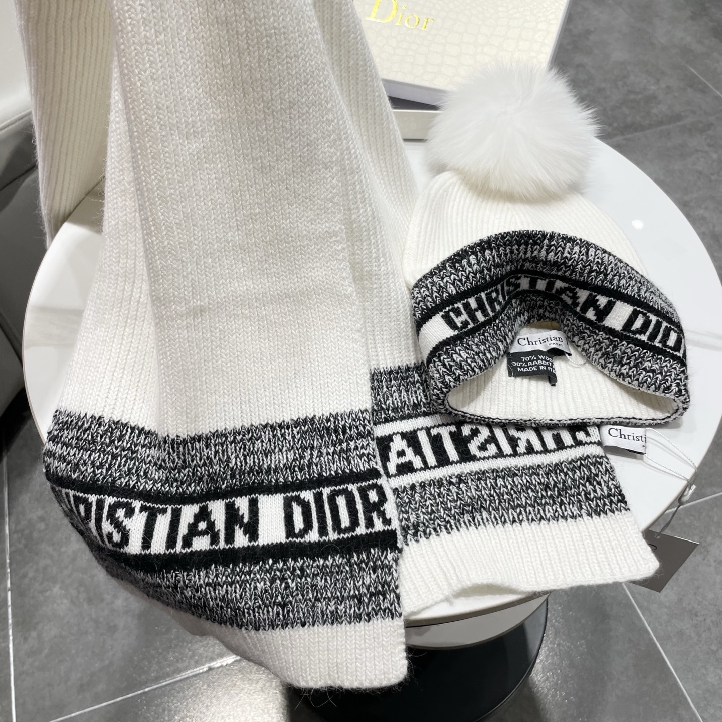 Dior Knitted Hat+Scarf