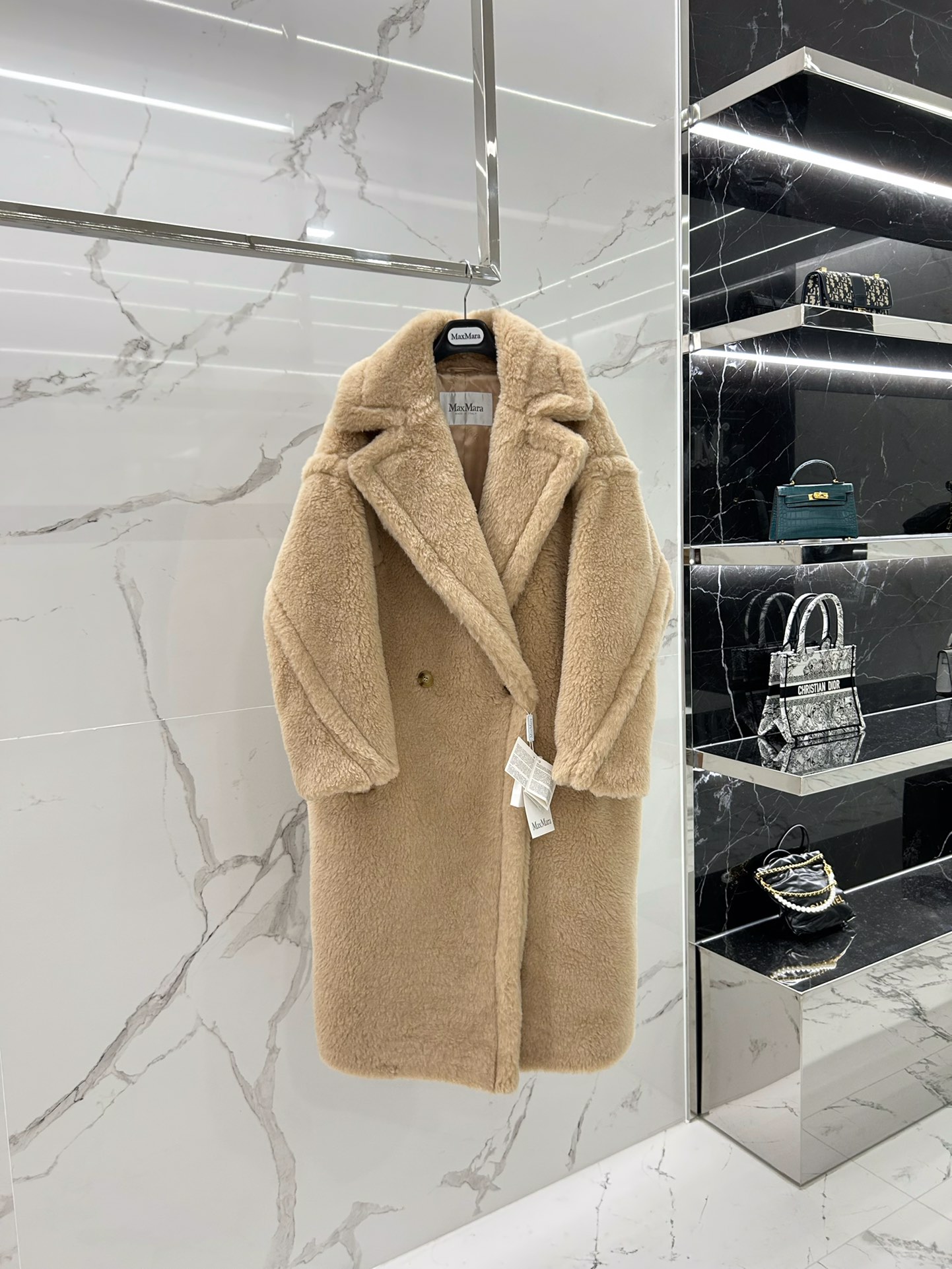 Max Mara Teddy fur long coat Size XS-M