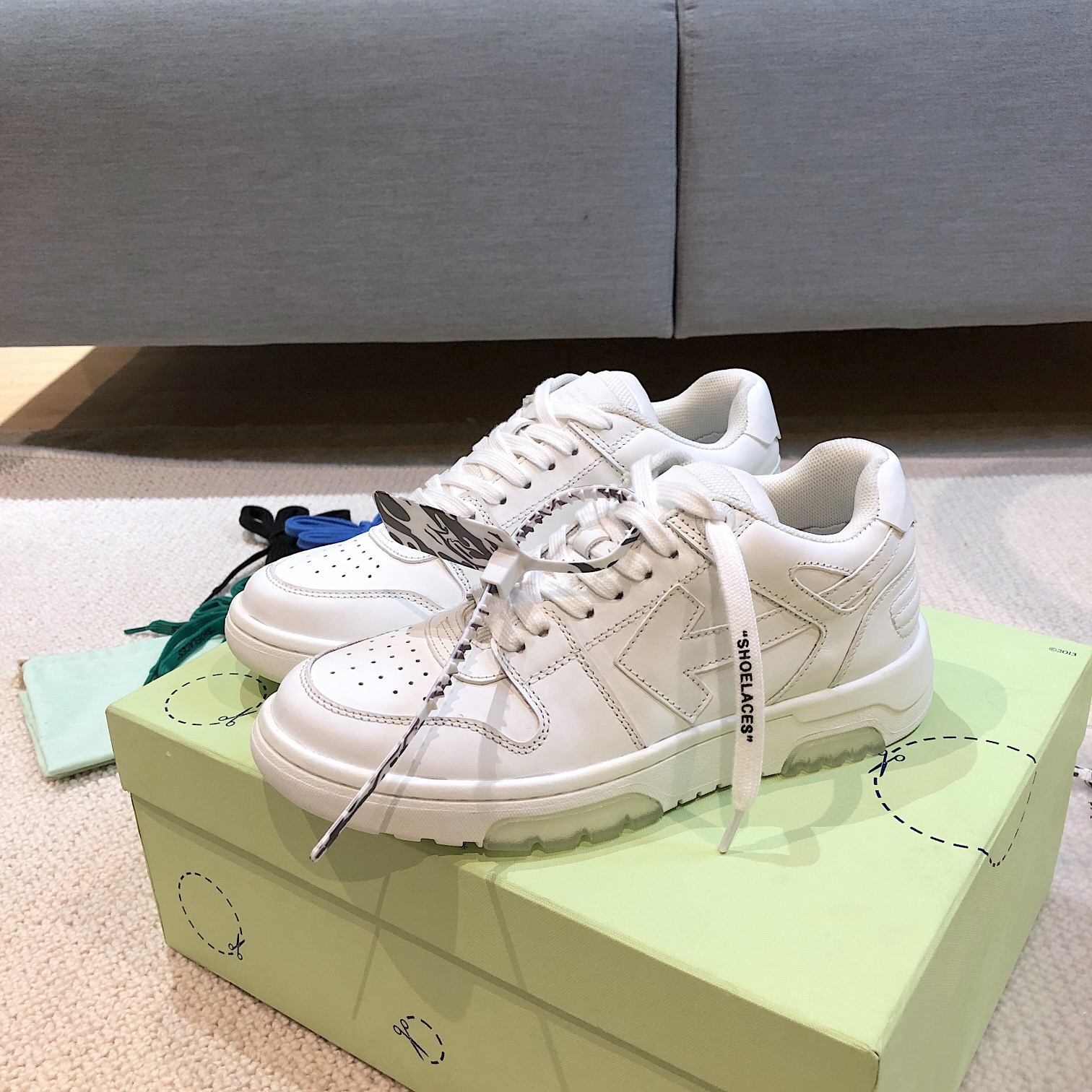 OFF White Out of Office Calf Leather Sneaker Size 35-46   8-Color