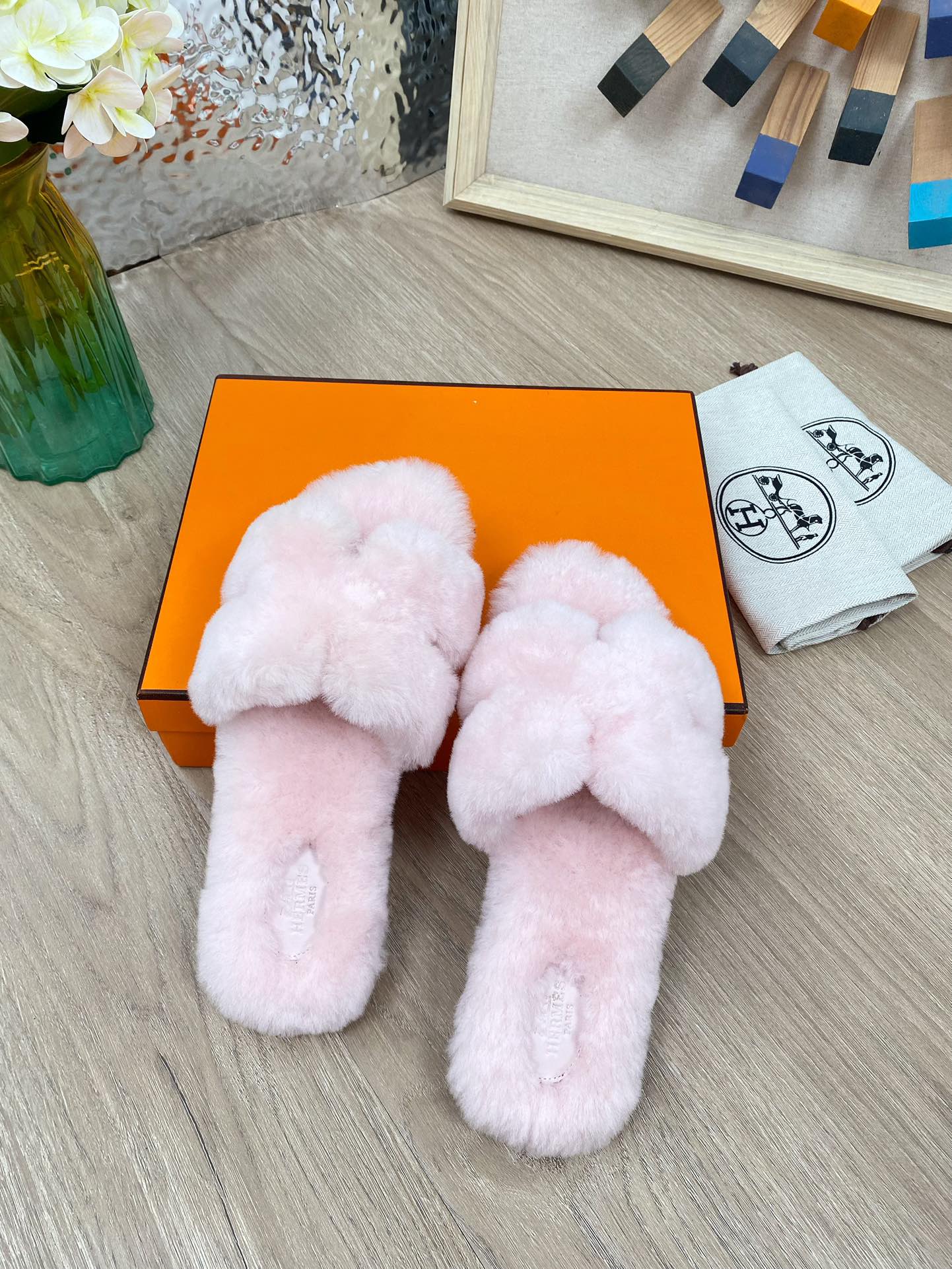 Hermes 23fw Women Winter Slippers Size 36-40
