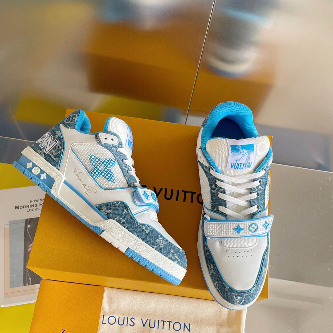 Louis Vuitton LV Trainer Velcro Strap Sneaker Size 39-45  5-Color