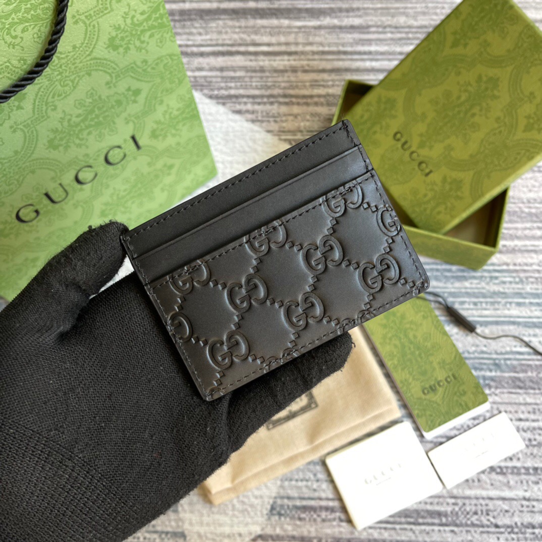 Gucci GG Gucci Signature card case Size 10*7cm Style: 473927
