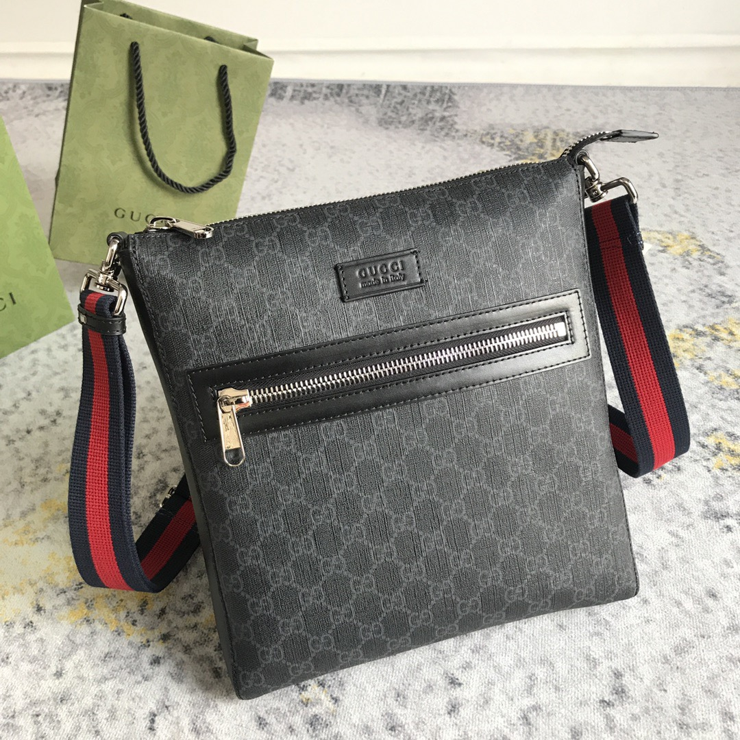 Gucci GG Supreme Black Messenger Bags for Men 2-Size