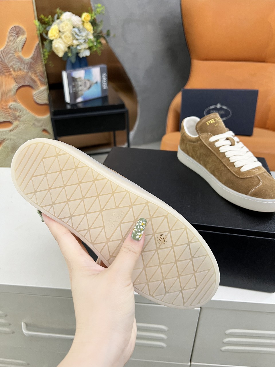 Prada Lane Deer Leather Sneakers Size 36-45