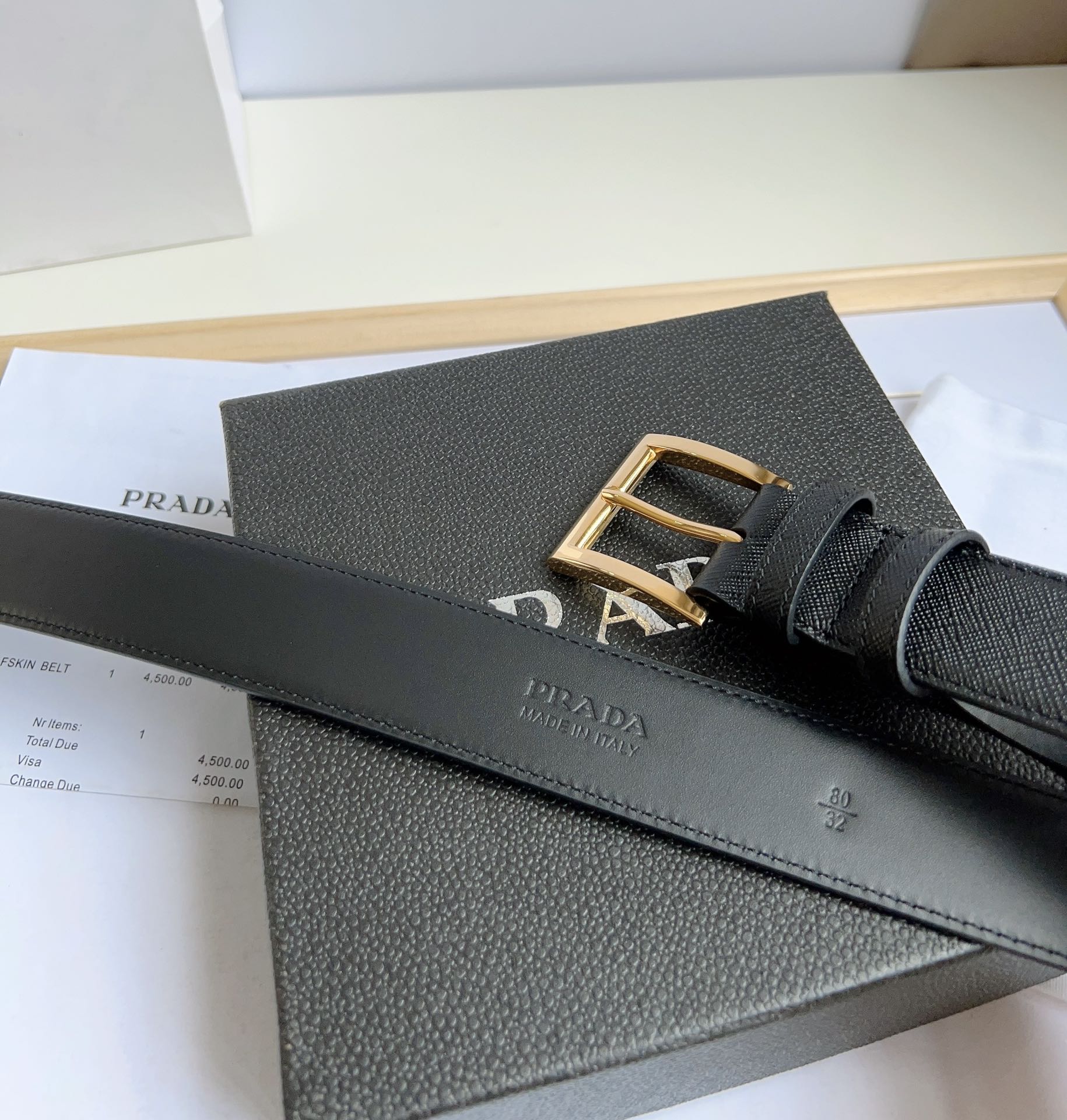Prada Men/Women Belt Width 3.5cm