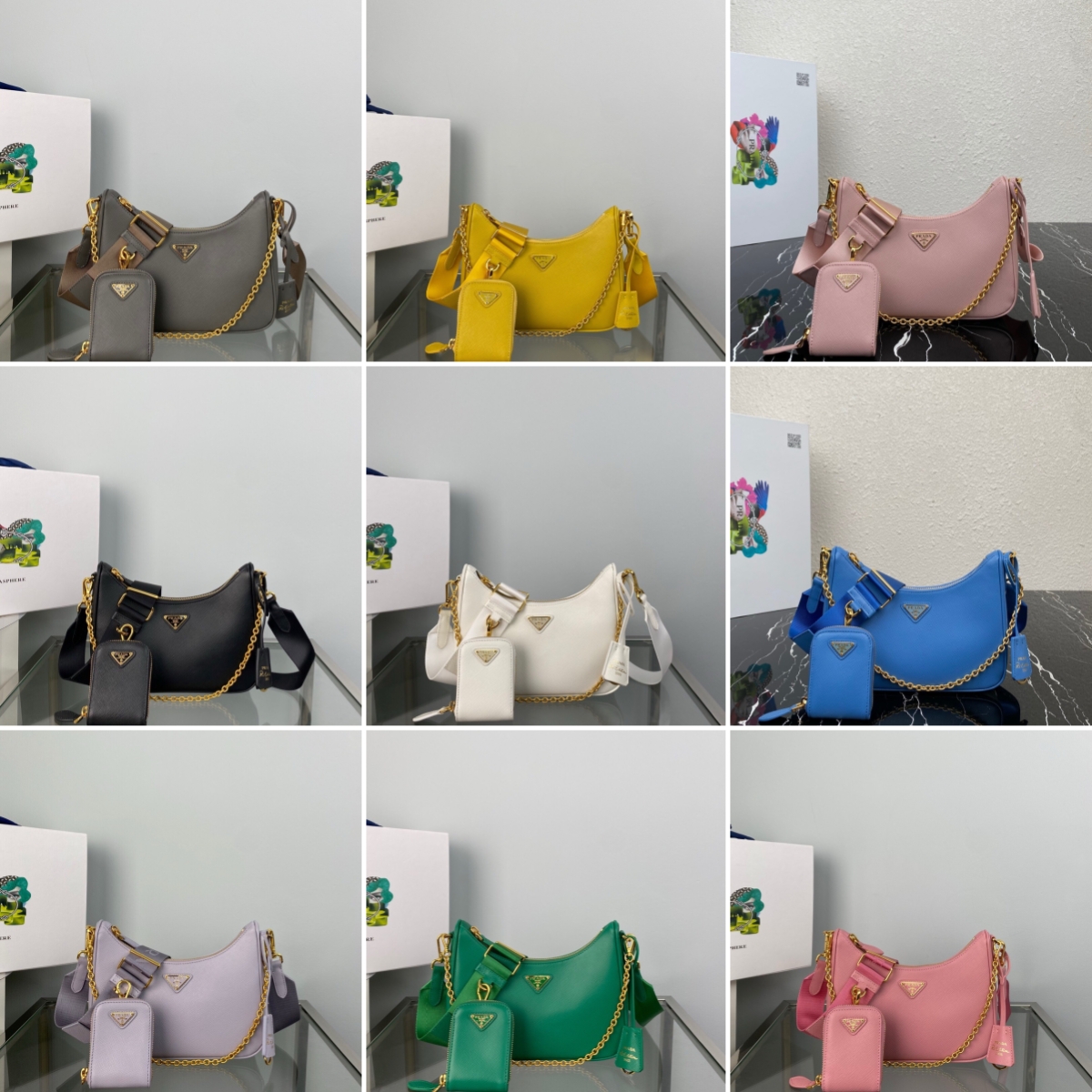 Prada 1BH204 Redition 2005 Women Bags Leather 22*18*6cm