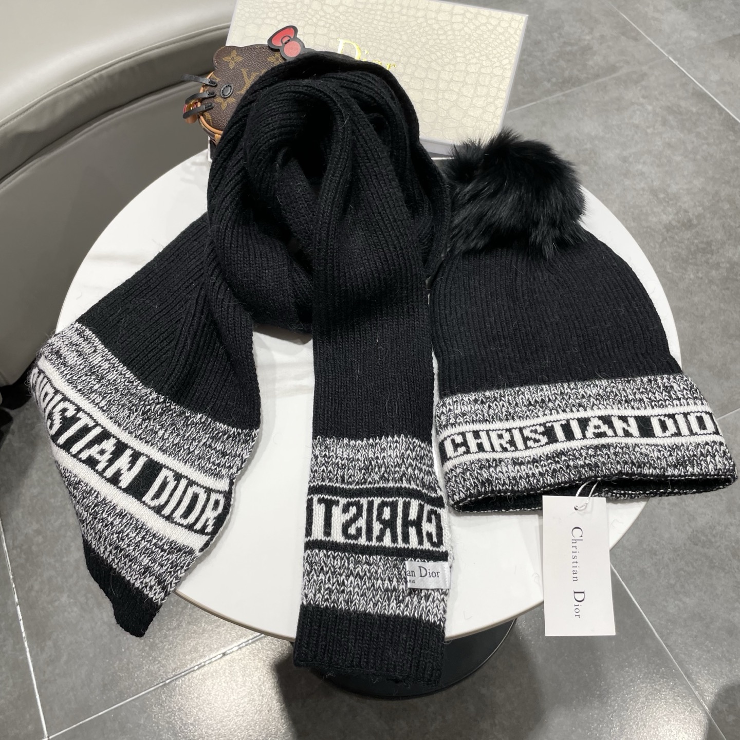 Dior Knitted Hat+Scarf