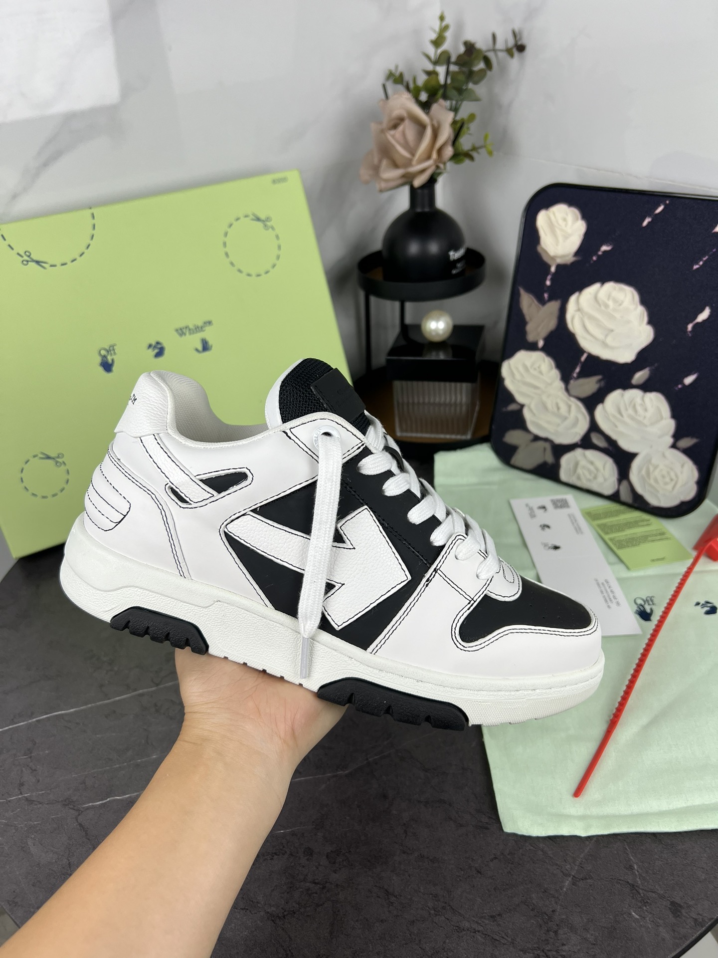 OFF White Out of Office Calf Leather Sneaker Size 36-46