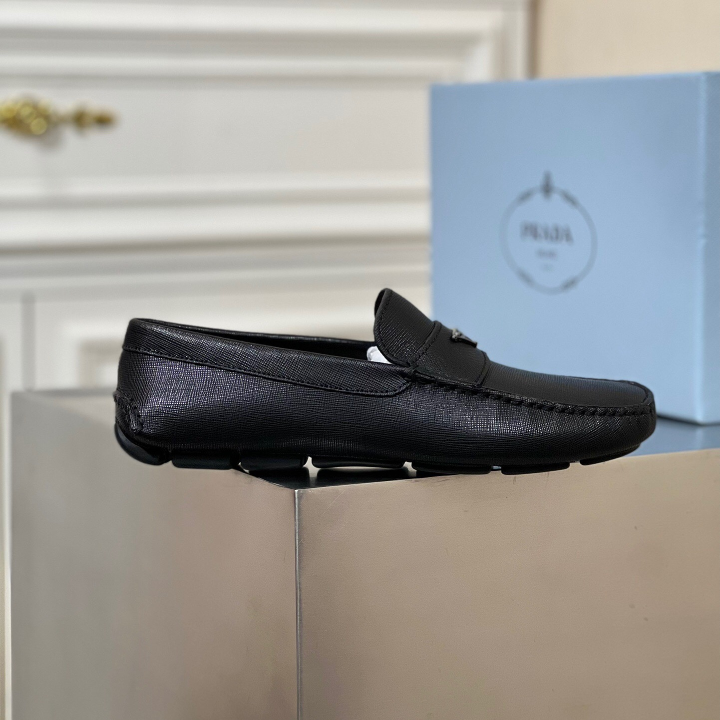 Prada Saffiano Leather Driver Loafers Size 39-45   5-Style