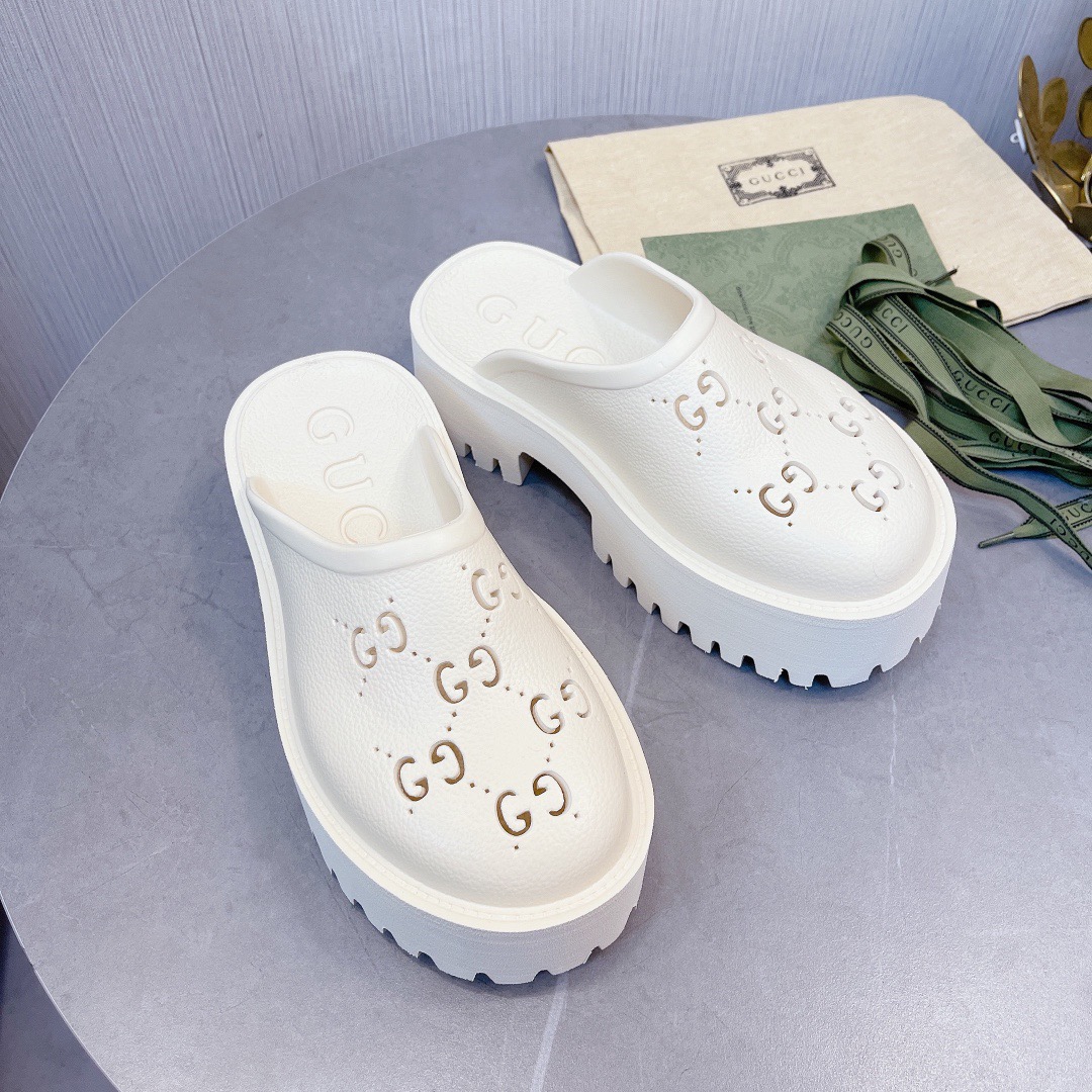 Gucci Slip on Sandal Slippers Size 36-45 Black/White