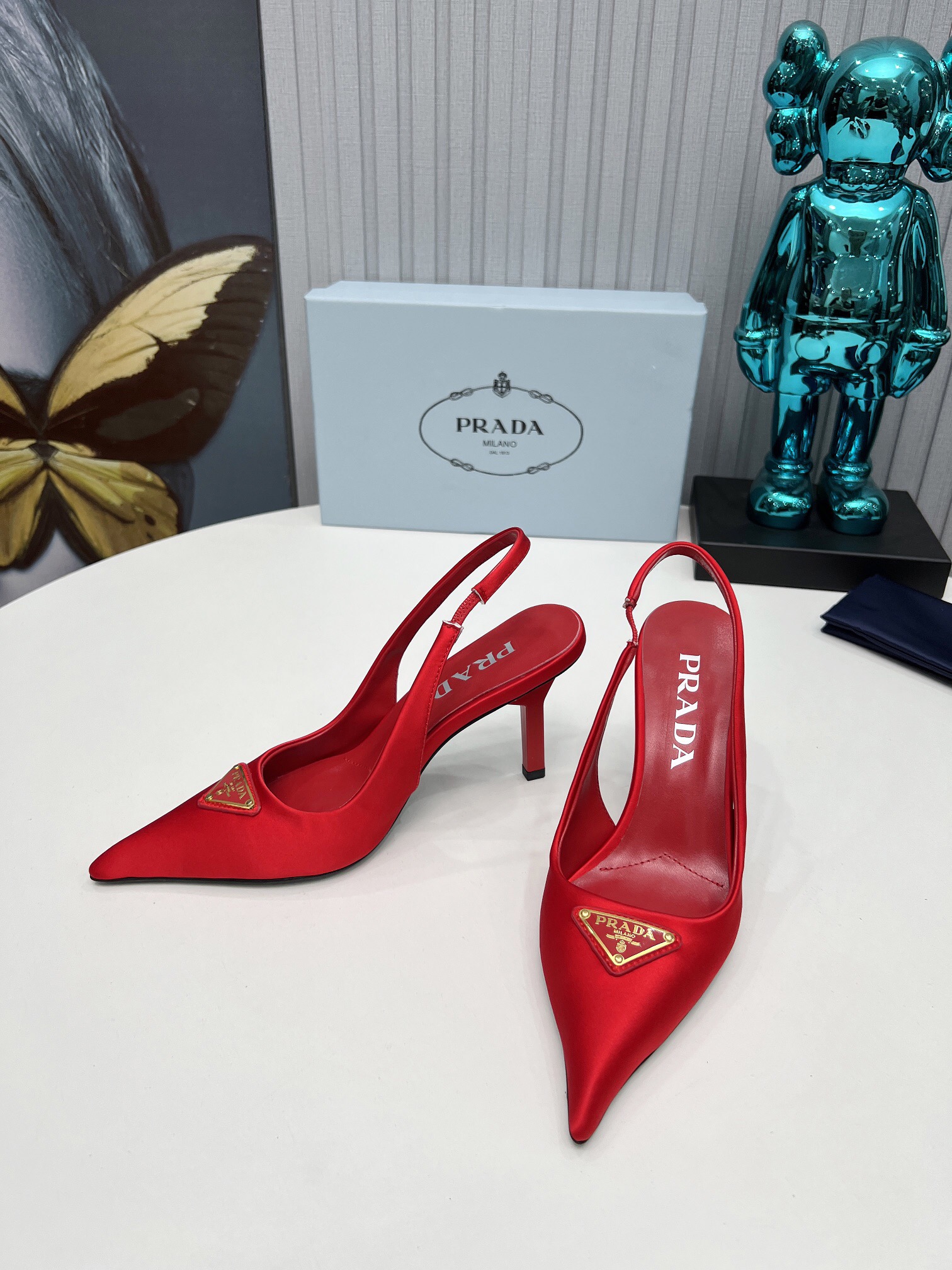 Prada Brushed Leather Slingback Pumps Size 35-41