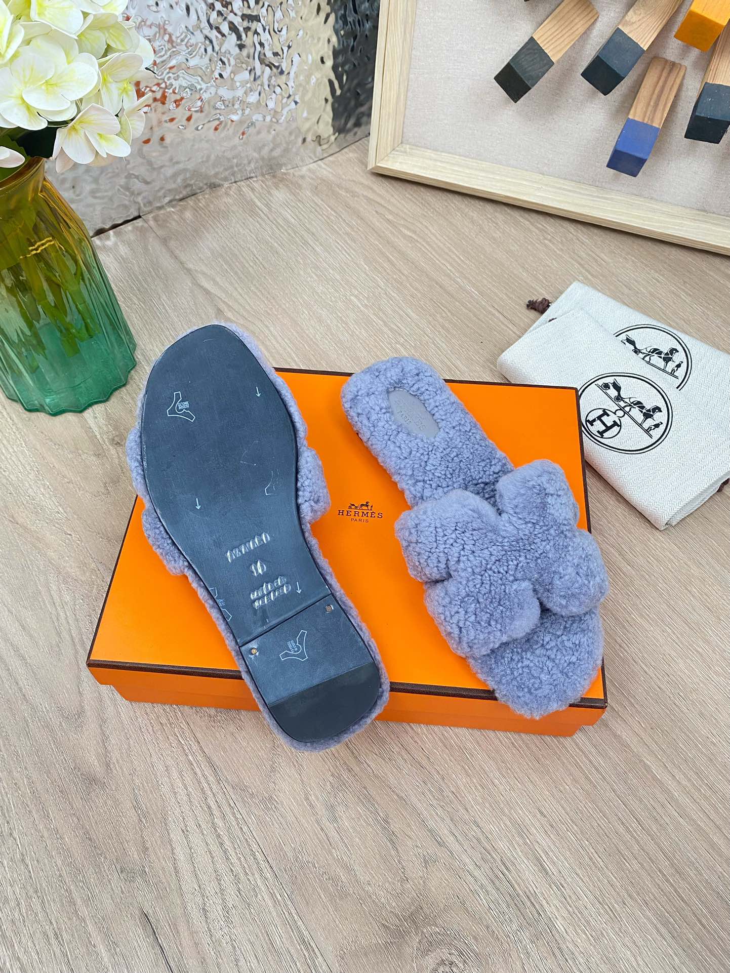 Hermes 23fw Women Winter Slippers Size 36-40