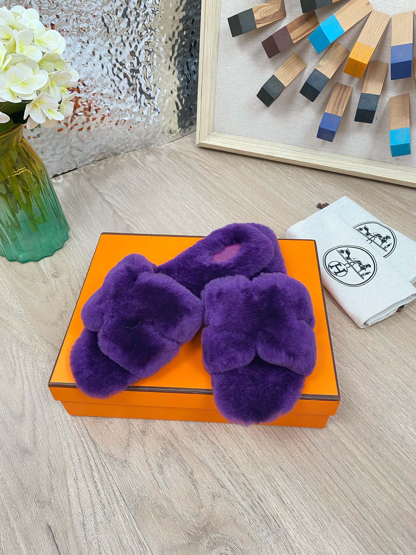 Hermes 23fw Women Winter Slippers Size 36-40