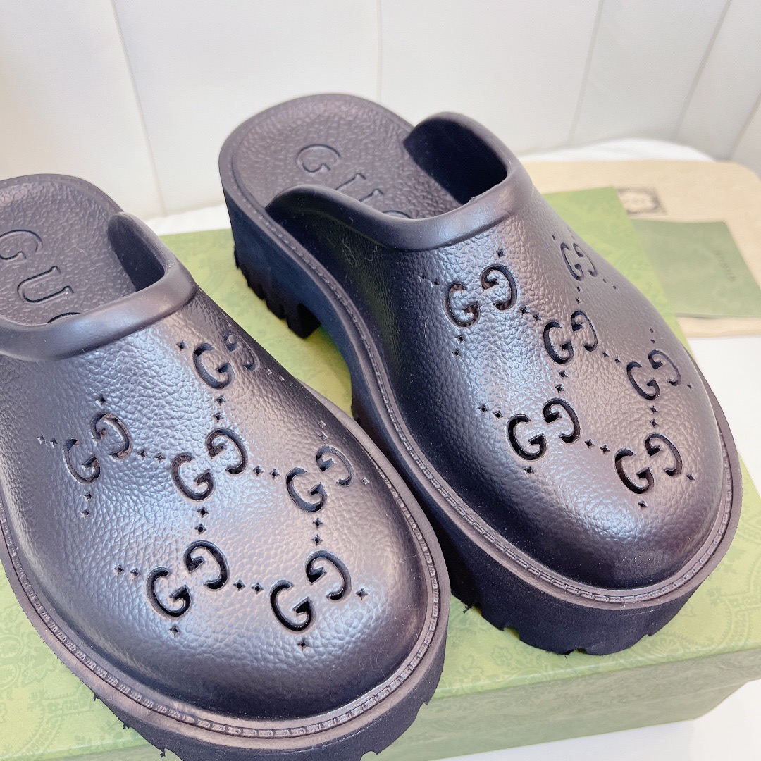 Gucci Slip on Sandal Slippers Size 36-45 Black/White